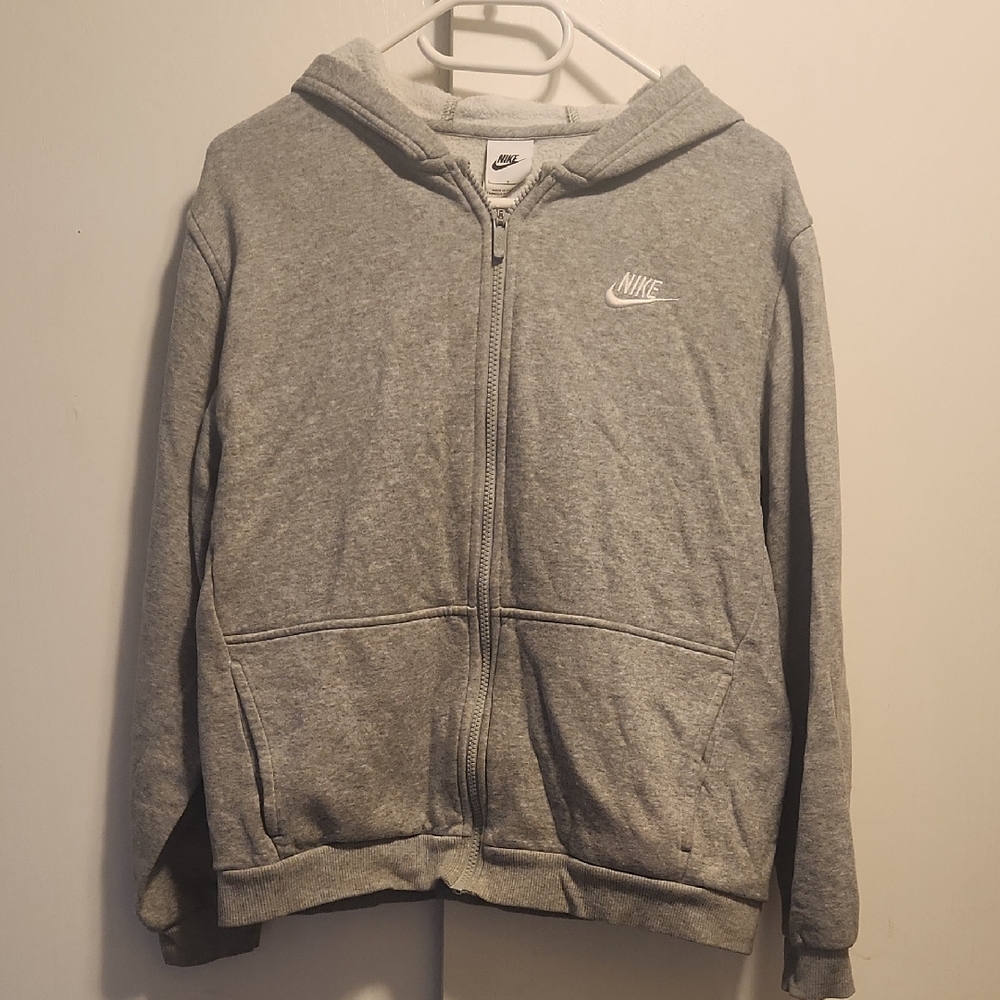 Kids Nike Heather Gray Full-Zip Hoodie